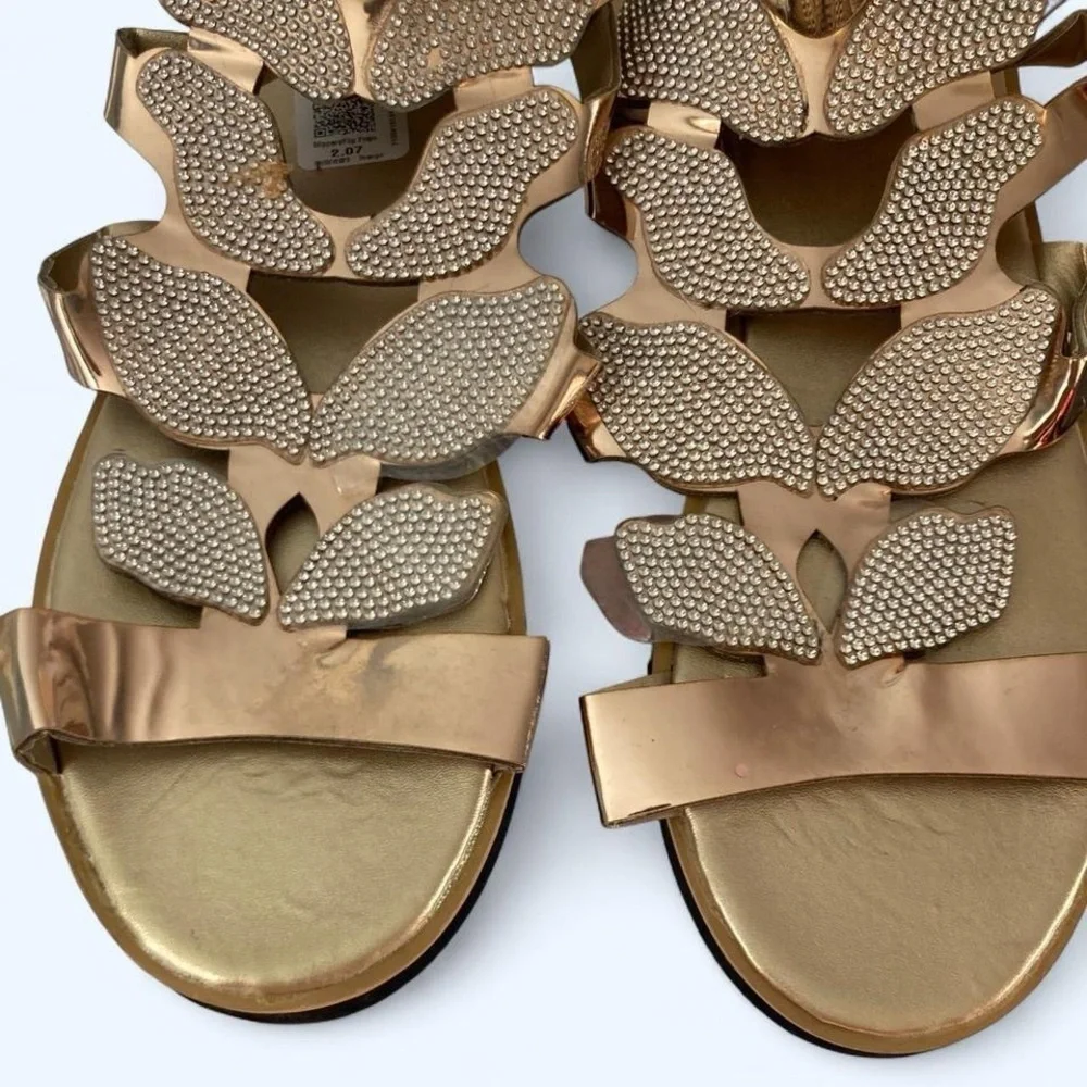 Rose Gold and Silver Shimmering butterfly Women's Sandals